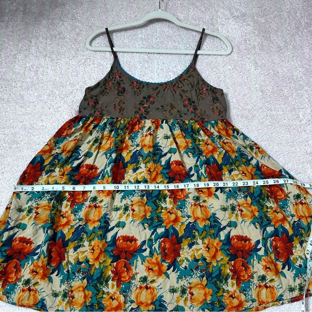 SOLD Natural Life Floral Mini Dress Skater Dress Blue Yellow Orange Floral Size - Picture 8 of 10